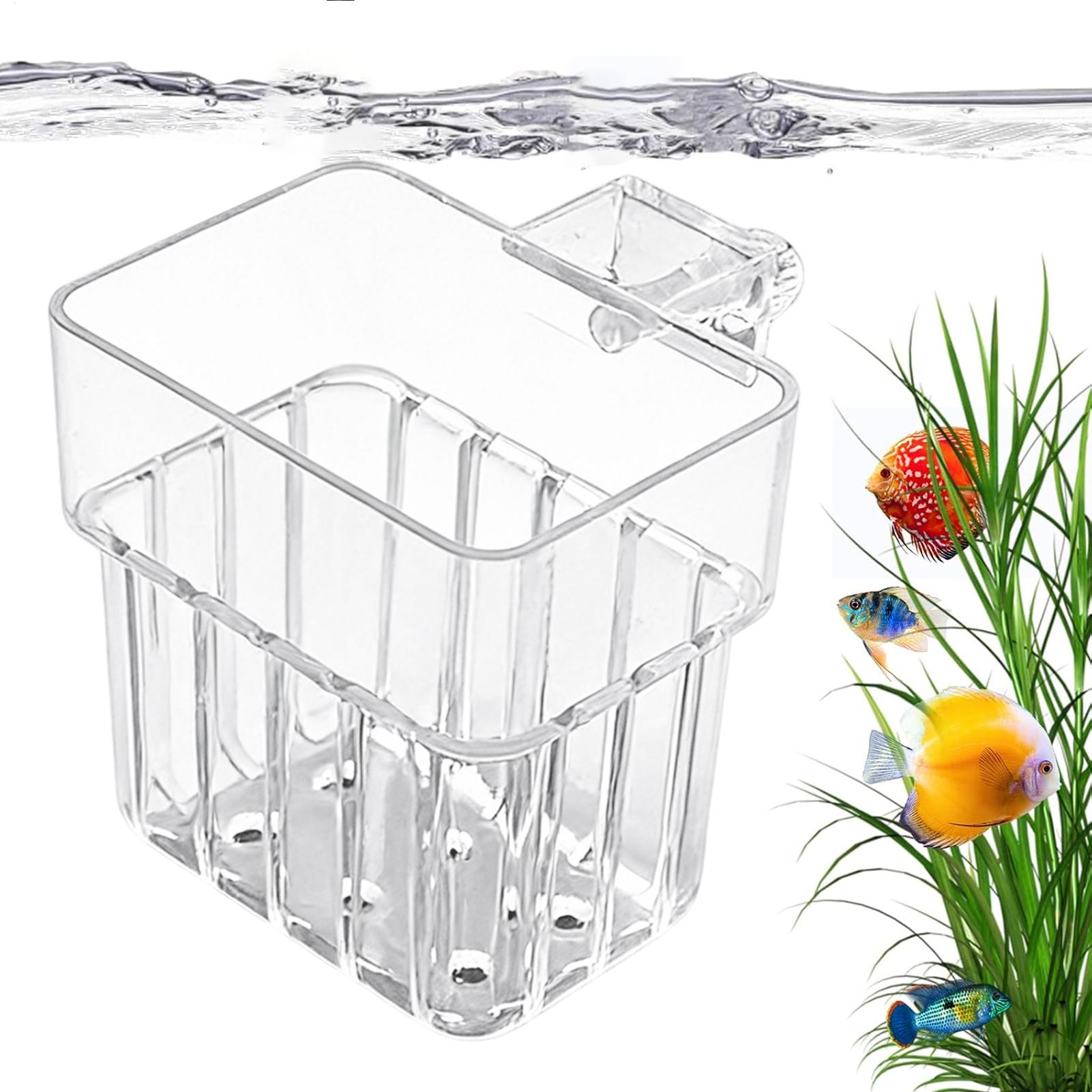 Aquarium Plants Live - 透明な吊り下げ式水槽用植物ホルダーポット、水槽水耕栽培システム、室内職場装飾、育成装飾品