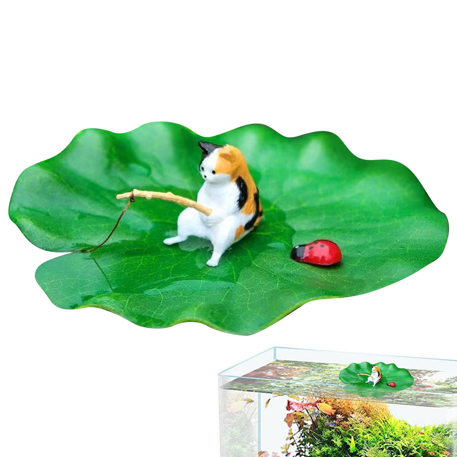 Aquarium Plants Live - 水槽装飾フローティングキャットフィッシング水槽モデル装飾ベタ水槽装飾モデル愛好家、飼育者、初心者向け家庭用