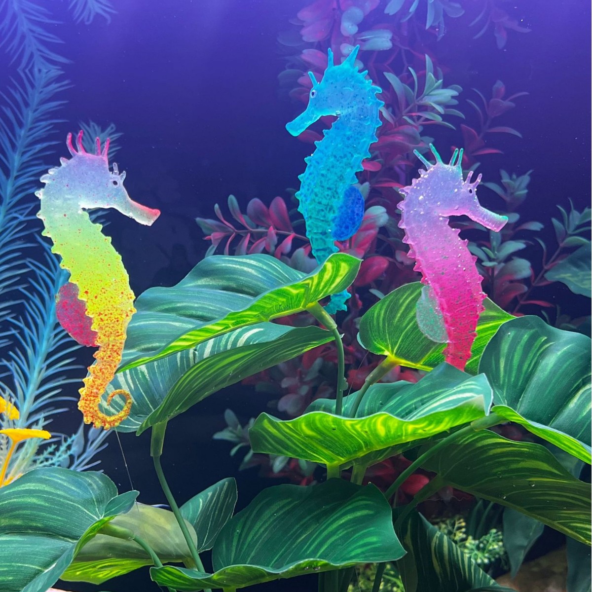 Aquarium Plant Substrate - 発光シミュレーションタツノオトシギ水槽装飾、人工魚オーナメント、水族館海底装飾