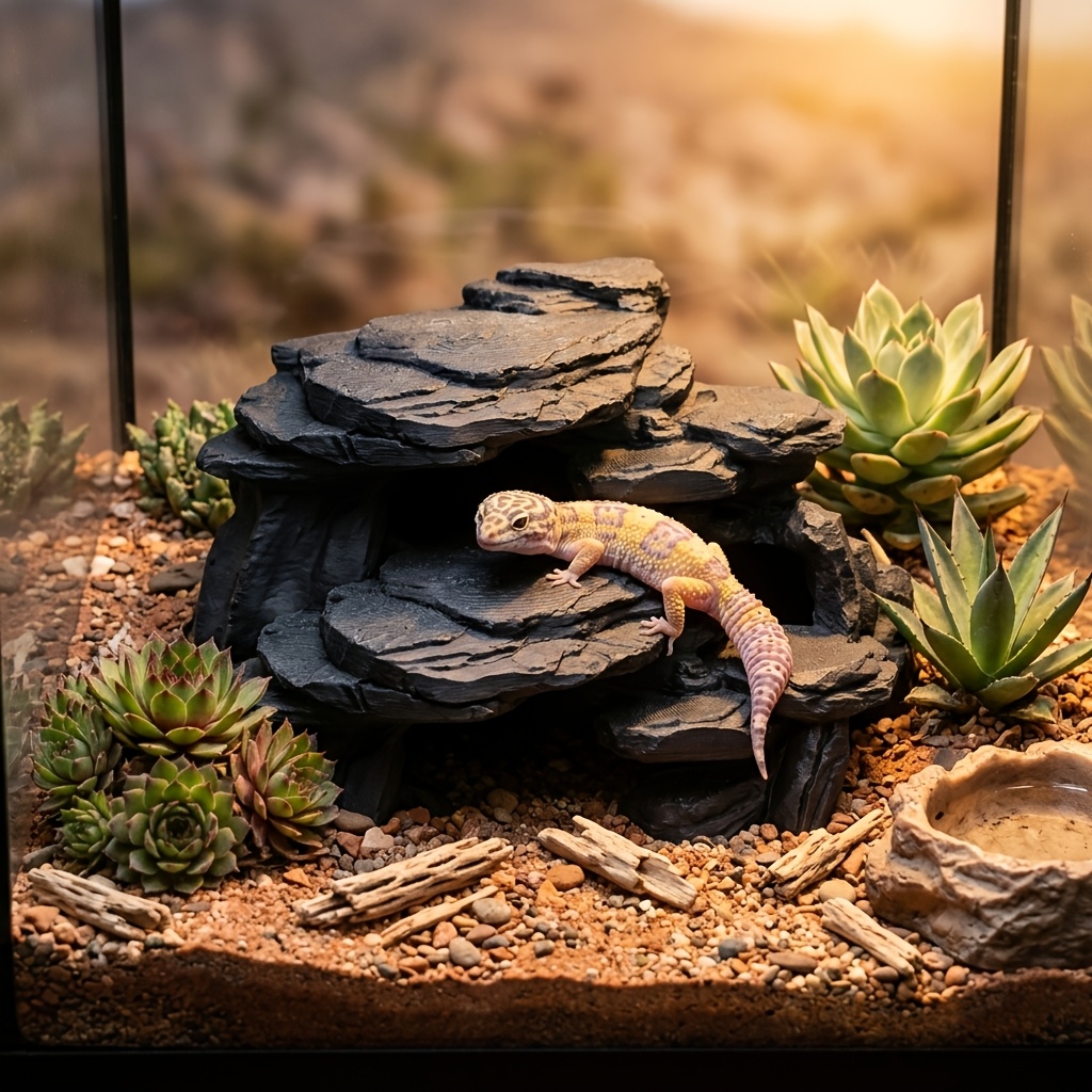 Aquarium Plants Live - PLA洞窟水槽隠し魚タンク装飾、沈没プールプラットフォーム付き、カメ、エビ、魚の隠れ休憩場所、避難所