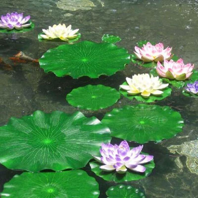 Aquarium Moss - 2026年人工水蓮蓮の葉花なし池飾り水槽用浮き蓮の葉庭の魚タンク装飾用