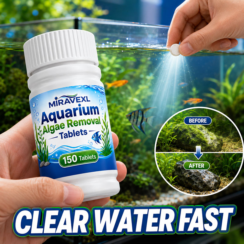 Aquarium Moss - ミラベックスL 150 水槽藻類除去タブレット、安全な藻類抑制剤、淡水魚と水生植物のための迅速な緑水除去剤