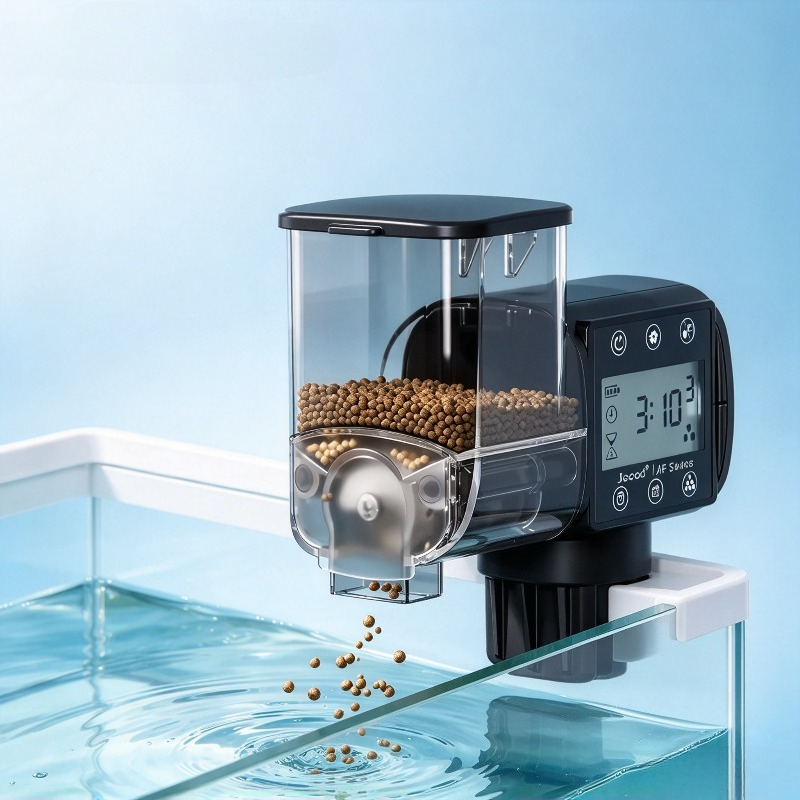 Aquarium Fertilizer - スマート自動給餌器。デジタルタイマーで給餌時間を設定可能。魚の餌を均等に与えるための信頼性の高い水槽用給餌ツール。