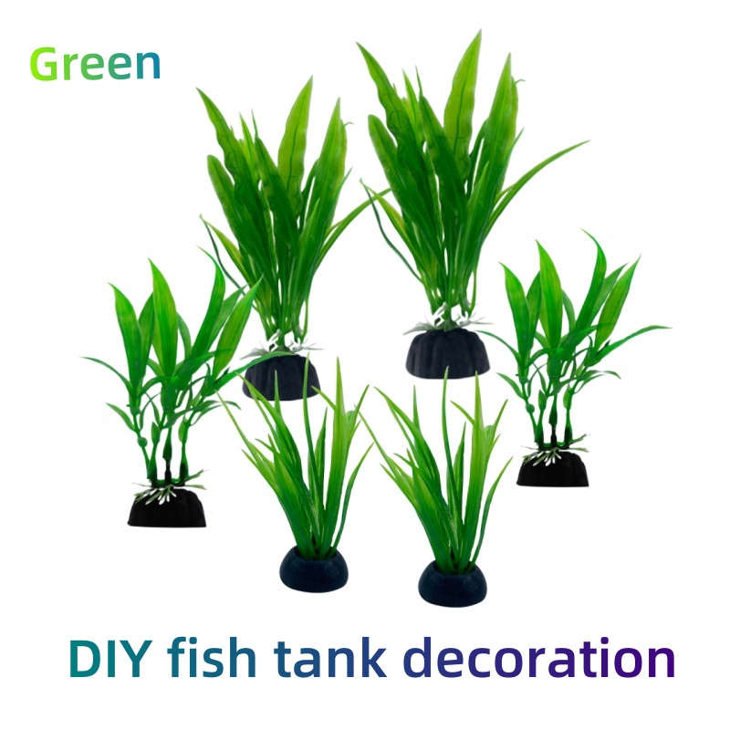 Aquarium Plants Live - 6 個パック水族館の植物、水槽の装飾グリーン人工水槽の装飾家庭用およびオフィス水族館