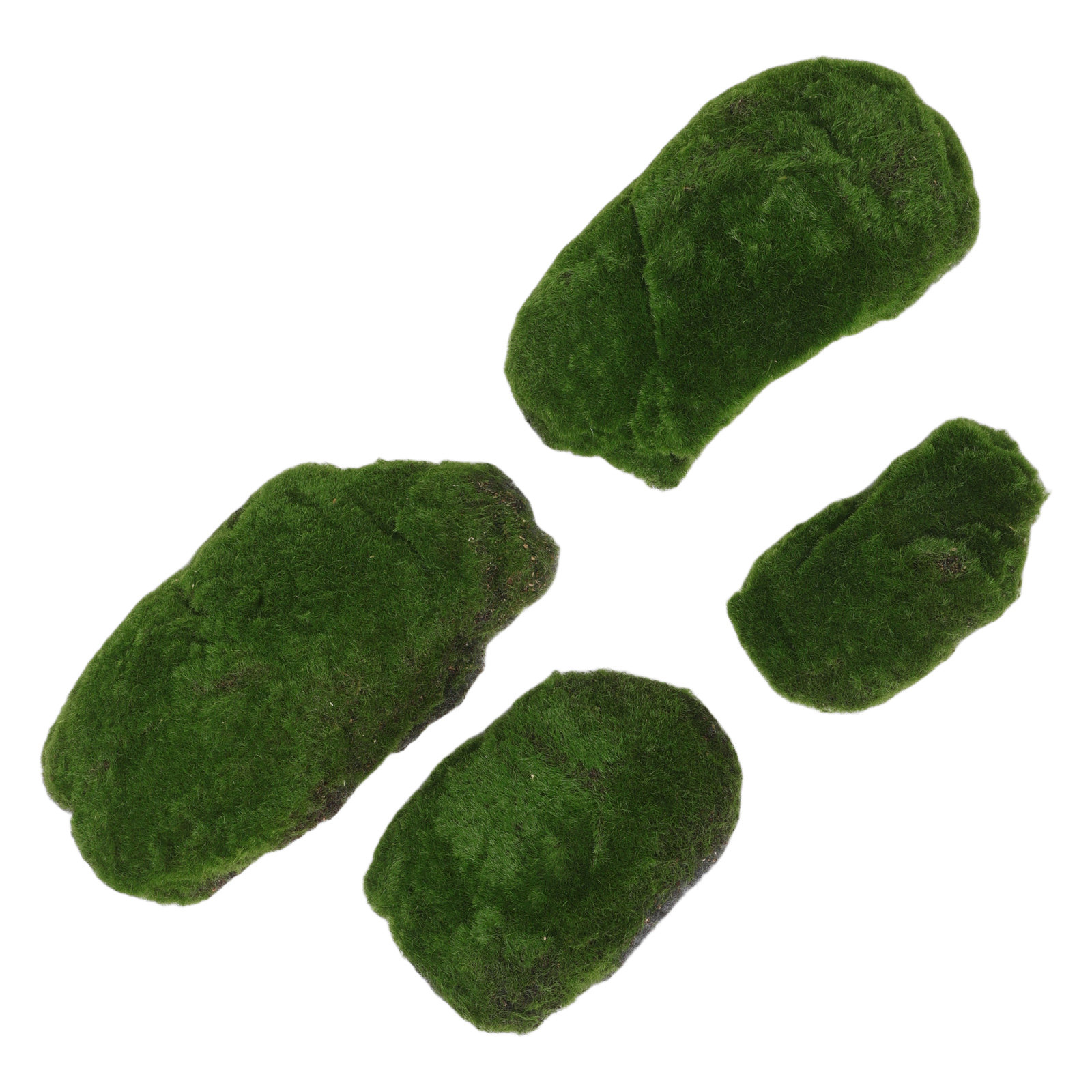 4個入り、リアルな人工苔石。家庭用装飾、棚、テーブル、テラリ - Aquarium Moss のレビューと価格