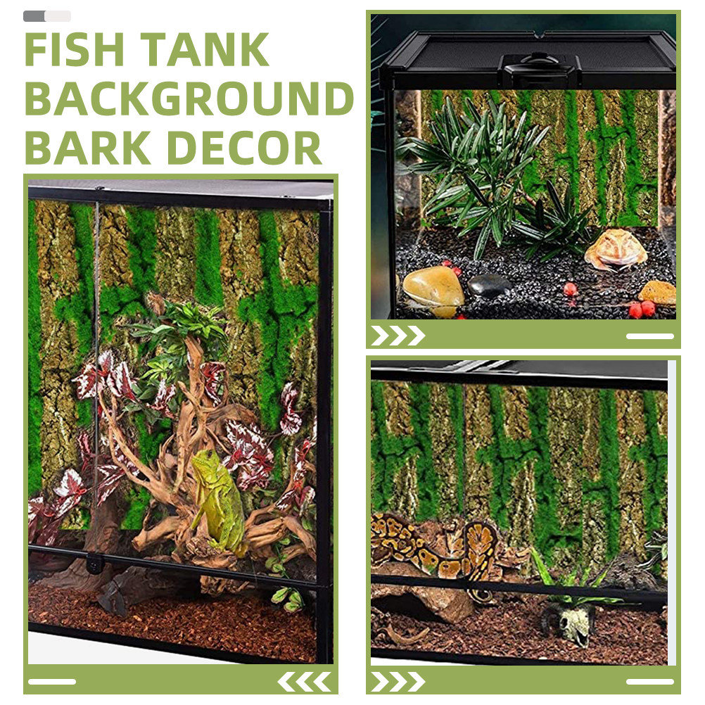 3D水槽背景ボード、木の皮と苔の模様を再現した装飾用。水槽、 - Aquarium Moss のレビューと価格