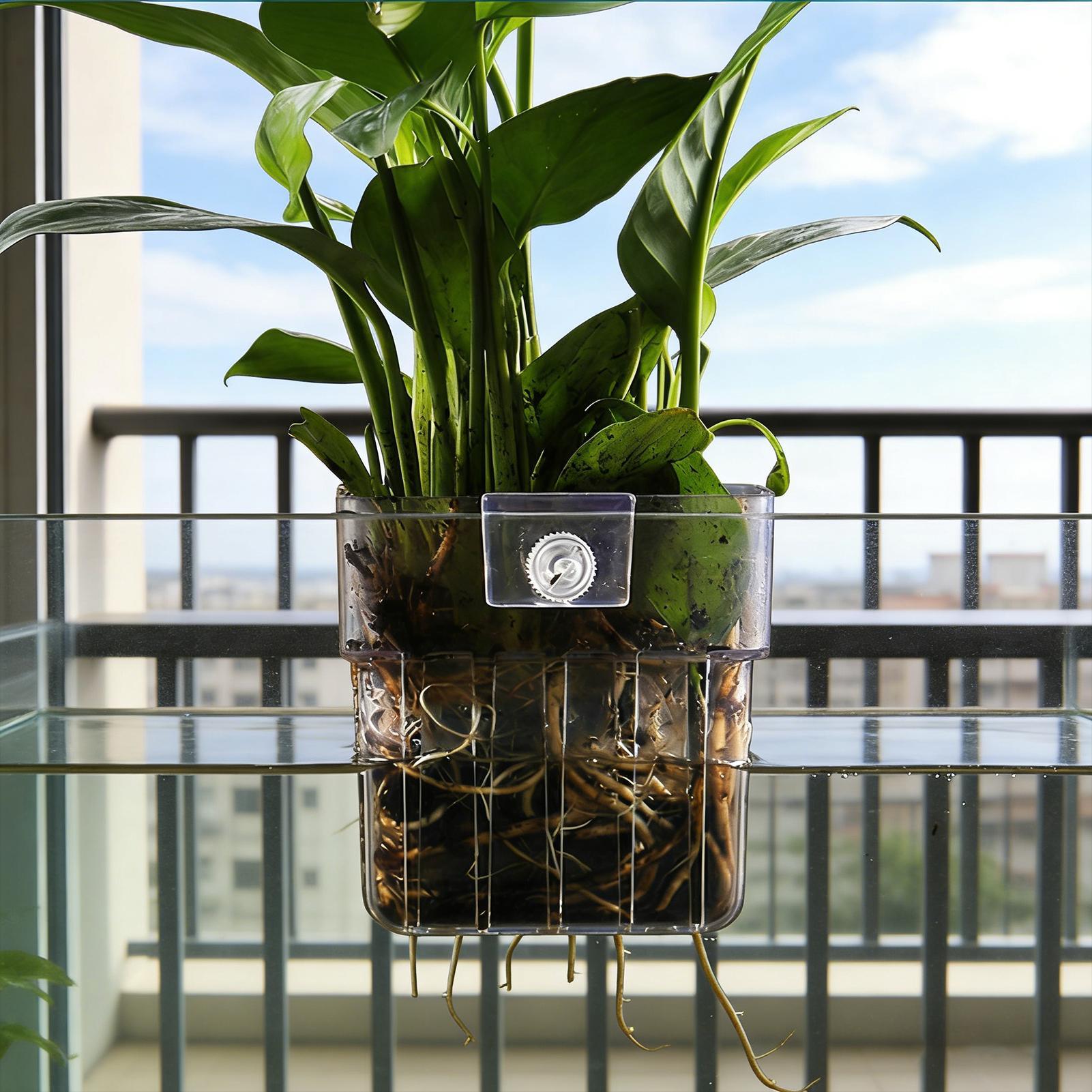 水槽植物バスケット透明水槽吊り下げ装飾ポット水生植物ホルダー - Plant Aquarium Pot のレビューと価格