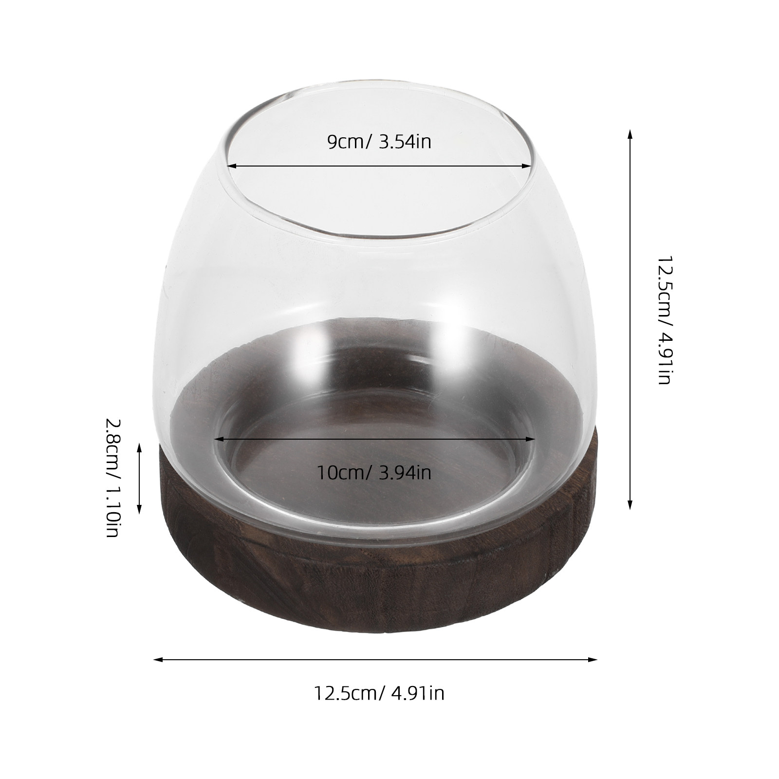 丸型ガラス製水耕栽培プランター、魚鉢、木製台座、卓上水槽、小 - Aquarium Plant Holder のレビューと価格