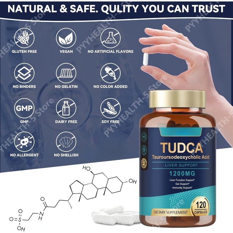 TUDCA胆汁塩、120カプセル、超強力ピュアTUDCA肝臓 - Planted Tank のレビューと価格