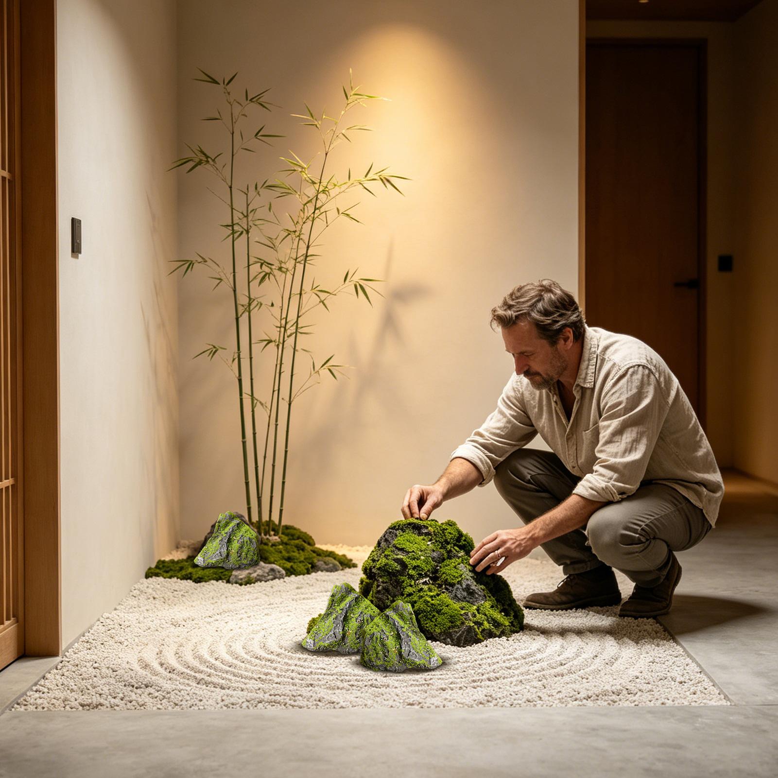 人工岩リアルな苔石装飾フェイク景観石庭園水槽タンクテラリウム - Aquarium Moss のレビューと価格
