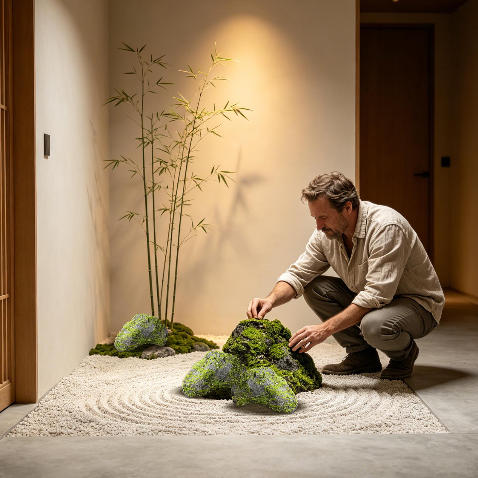 人工岩リアルな苔石装飾フェイク景観石庭園水槽タンクテラリウム - Aquarium Moss のレビューと価格
